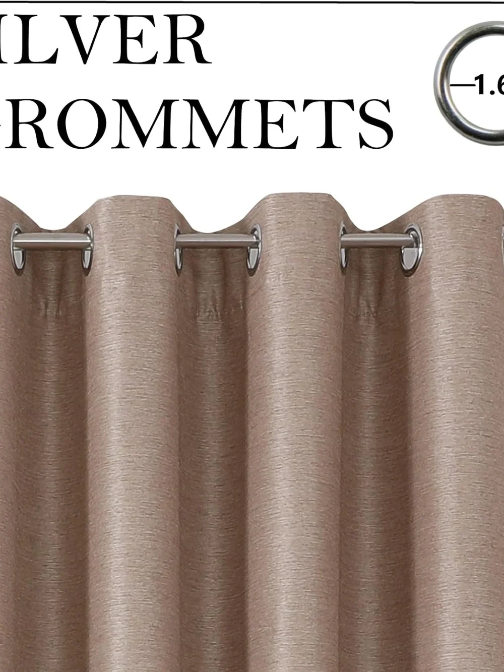 Airwill Linen Look Blackout Curtains, Thermal Insulated - 52